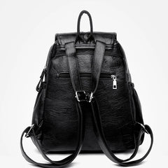 Leather Backpack Women High Shoulder Bag School Backpacks for Teens Girls