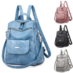 Vintage Leather Women's Backpack Travel School Bagpack