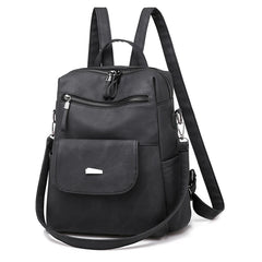 Vintage Leather Backpack Women Shoulder Bag