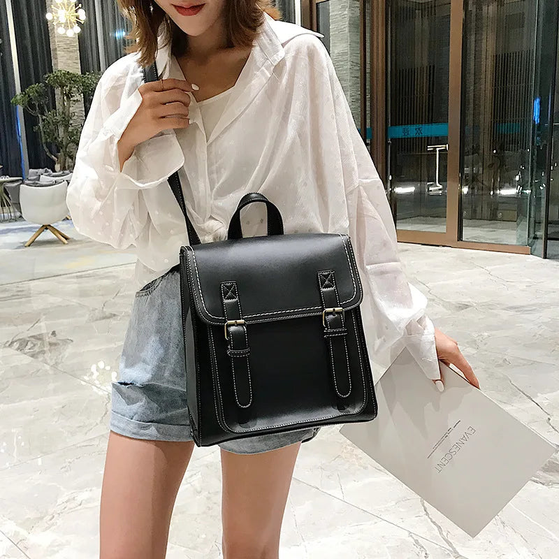 Leather Backpacks Female Shoulder Bag Women's Backpack School Bag for Girls