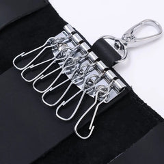 Leather Car Key Case Holder Organizer Pouch Split Key Wallet Bag