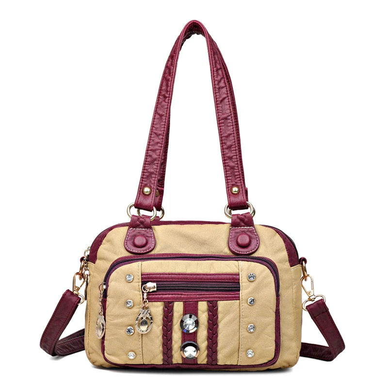Women's Leather Casual Crossbody Bag Handbag Shoulder Tote