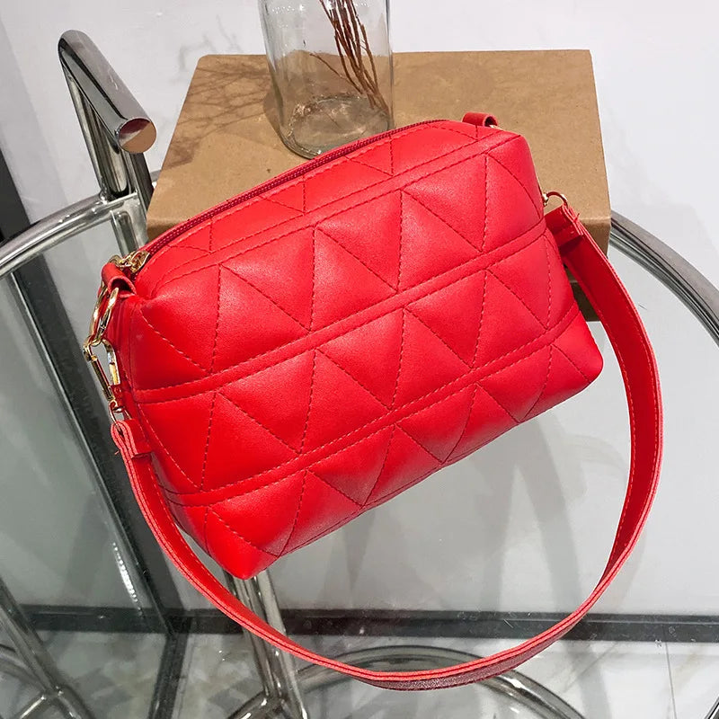 Embroidered Rhombic Chain Bag for Women