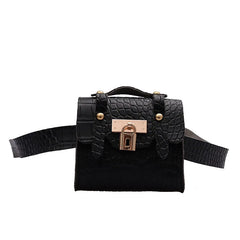 Crocodile Pattern Mini Waist Bag Wallet Brown Crossbody Bags
