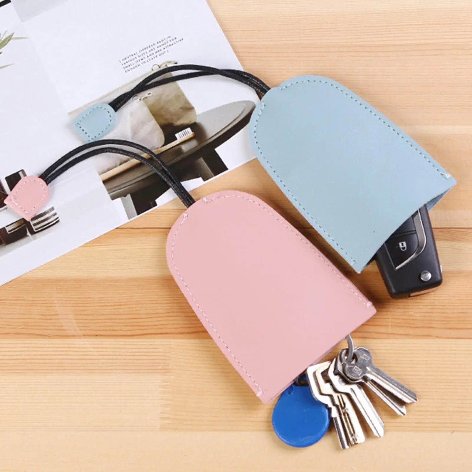 Leather Key Bag Key Protector Car Key Holder Household Lock Bag