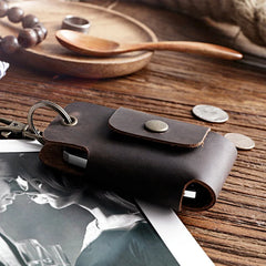 Leather Key Holder DIY Car Key Wallet Keychain Key Organizer Unisex Solid Folder