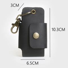 Leather Key Holder DIY Car Key Wallet Keychain Key Organizer Unisex Solid Folder