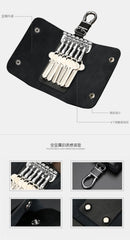 Leather Key Wallets Women Men Key Holder Rivets keychain pouch