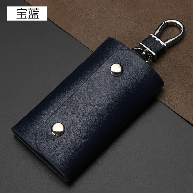 Leather Key Wallets Women Men Key Holder Rivets keychain pouch