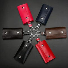 Leather Key Wallets Women Men Key Holder Rivets keychain pouch