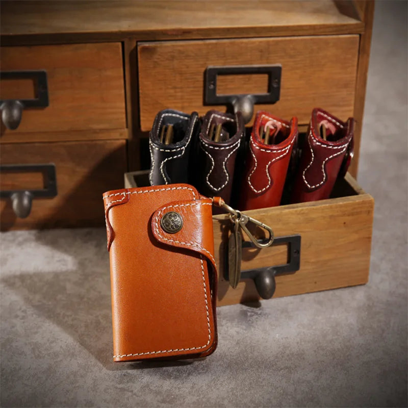 Vintage Leather Key Pouch Handwork Holder Key Wallet
