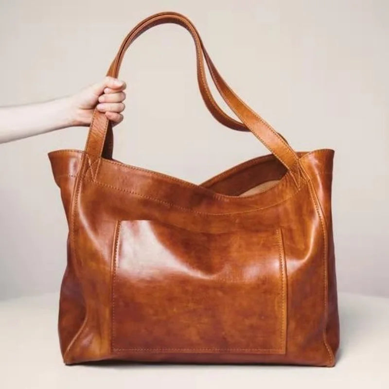 Retro Large-capacity Women Shoulder Bag with Top Handle