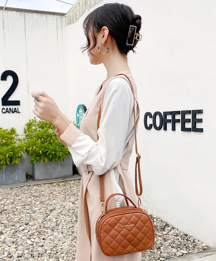 Embroidered Single Shoulder Bag Women's Small Square Handbag