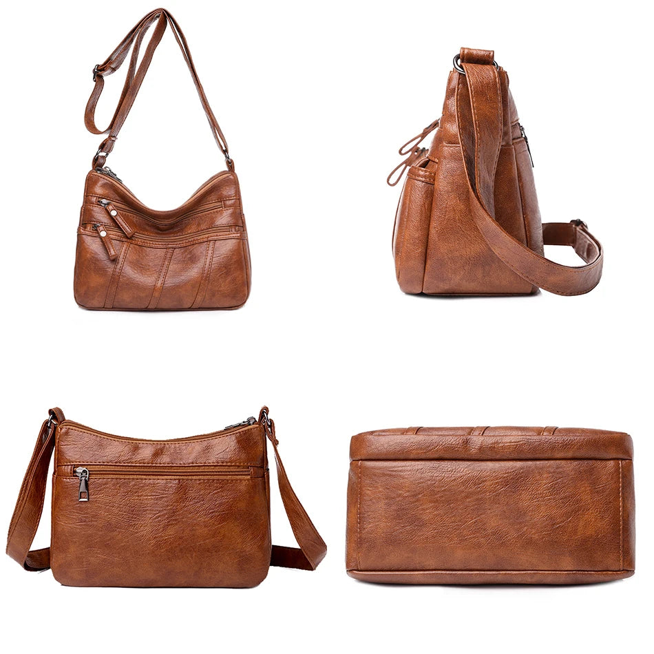 Vintage Leather Ladies Shoulder Crossbody Bag