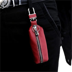 Leather Key Holder Organizer Housekeeper Keychain Bag Keys Case Pouch
