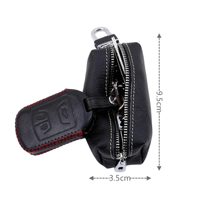 Leather Key Holder Organizer Housekeeper Keychain Bag Keys Case Pouch