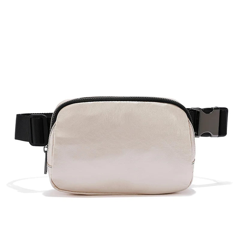 Leather Waist Bag Adjustable Cross Body Chest Bag Outdoor Sports Waist Bag