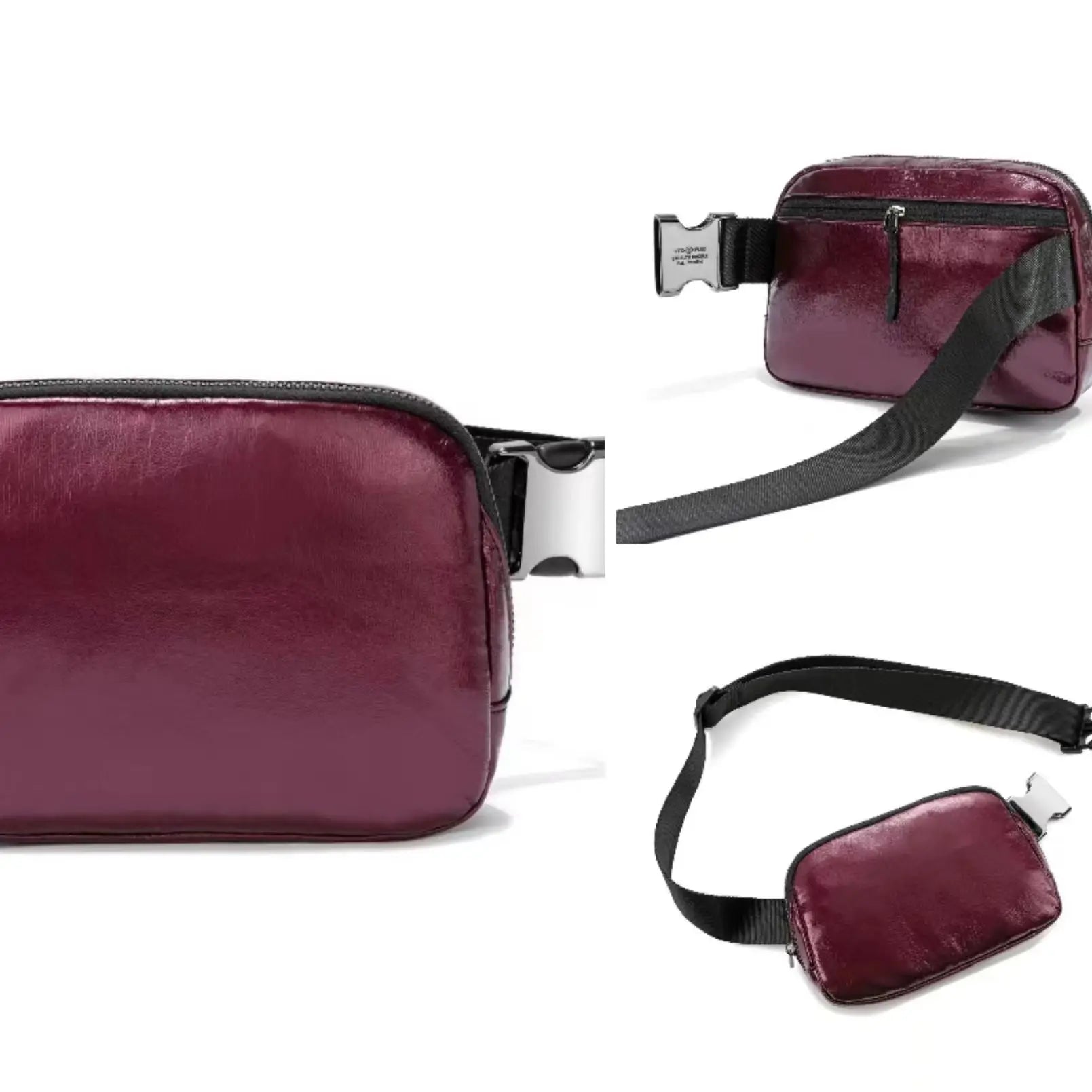 Leather Waist Bag Adjustable Cross Body Chest Bag Outdoor Sports Waist Bag