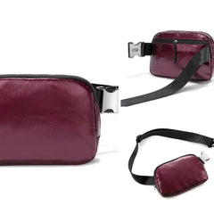 Leather Waist Bag Adjustable Cross Body Chest Bag Outdoor Sports Waist Bag