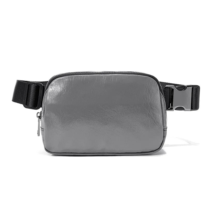 Leather Waist Bag Adjustable Cross Body Chest Bag Outdoor Sports Waist Bag