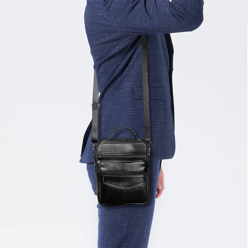 Vintage Leather Men's Messenger Bag Crossbody Business Bag