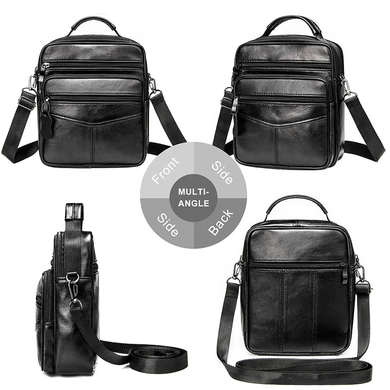 Vintage Leather Men's Messenger Bag Crossbody Business Bag
