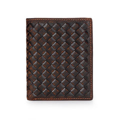 Woven Leather Clutch Bag Long Wallet