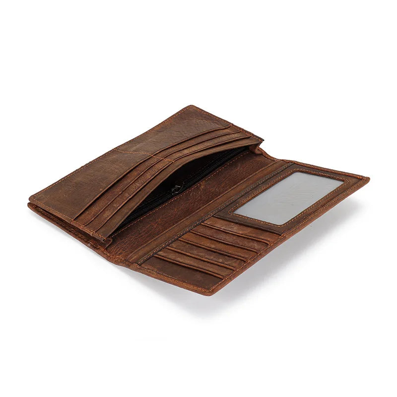 Woven Leather Clutch Bag Long Wallet