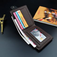 Men's Leather Wallet with Magnetic Buckle