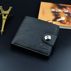 Men's Leather Wallet with Magnetic Buckle