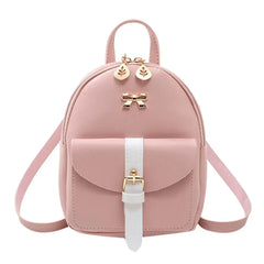 Leather Messenger Bags Small Shoulder Crossbody Bowknot Backpacks