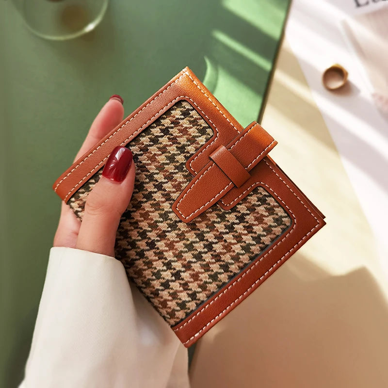 Women's Retro Short Wallet Small Ultra-thin Real Leather Bag
