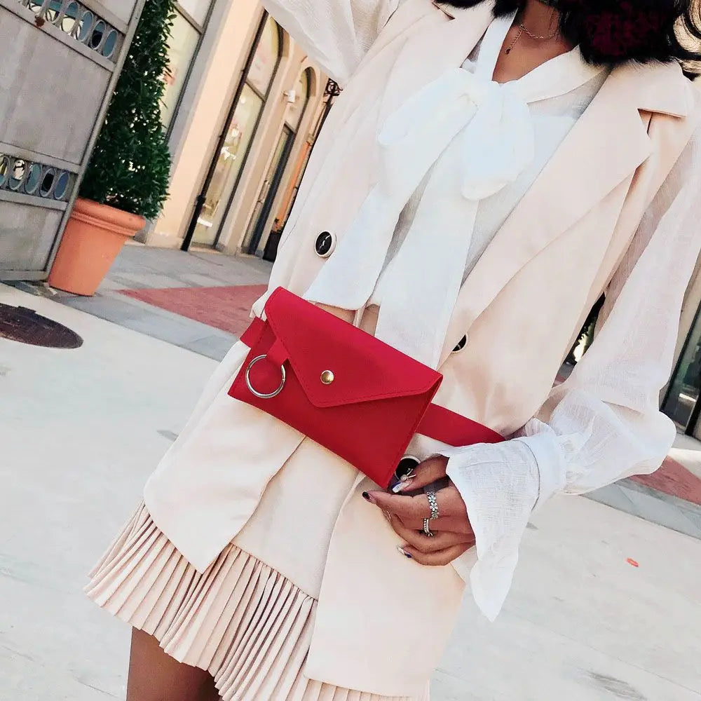 Leather Multi-function Waist Bag for Girls Ladies