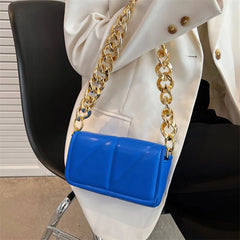 Vintage Leather Shoulder Bag Woman Chain Small Handbag