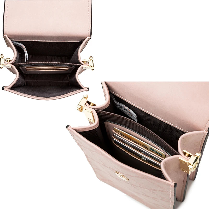Leather Single MINI Shoulder Bag Women Chain Phone Bags Ladies Small Clutch Hand