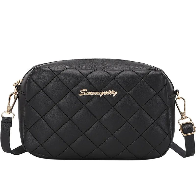 Lingge Embroidery Small Messenger Bag - Chain Ladies Crossbody Bag