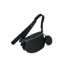 Leather Solid Chest Waist Bag For Women Shoulder Messenger Handbags