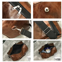 Large Leather Travel Bag Duffle Zipper Pu Shoulder Bag