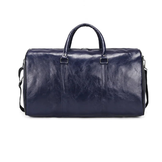 Large Zipper Pu Duffle Leather Travel Bag Men