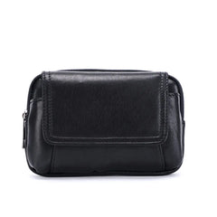 Large Capacity Leather Waist Bag Brown Multi-layer Phone Bag