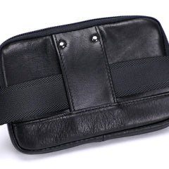 Large Capacity Leather Waist Bag Brown Multi-layer Phone Bag