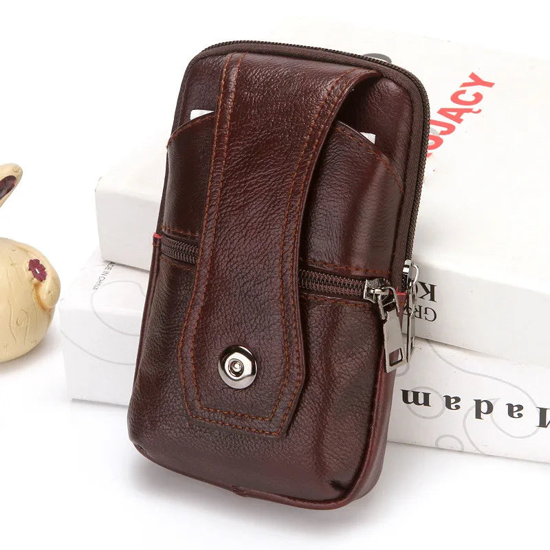 Leather Waist Bag Large Capacity Brown Shoulder Bags