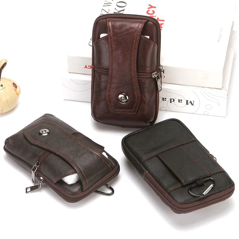 Leather Waist Bag Large Capacity Brown Shoulder Bags