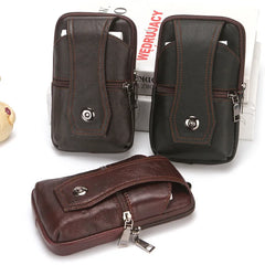 Leather Waist Bag Brown Crossbody Mobile Phone Bum Pouch