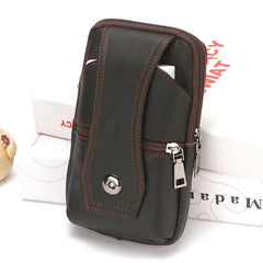 Leather Waist Bag Brown Crossbody Mobile Phone Bum Pouch