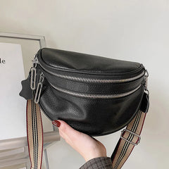 Leather Waist Packs Handbags Cowhide Multi-Purpose Chest Bag