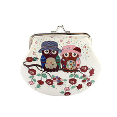 Vintage Owl Clutch Wallet with Money Clip, Small Women Retro Bag