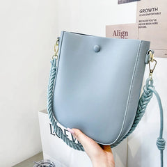 Leather Woven Shoulder Strap Shoulder Bag