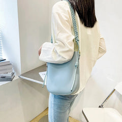 Leather Woven Shoulder Strap Shoulder Bag