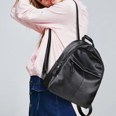 Vintage Leather Women Backpack Daypack Teenager Travel Rucksack